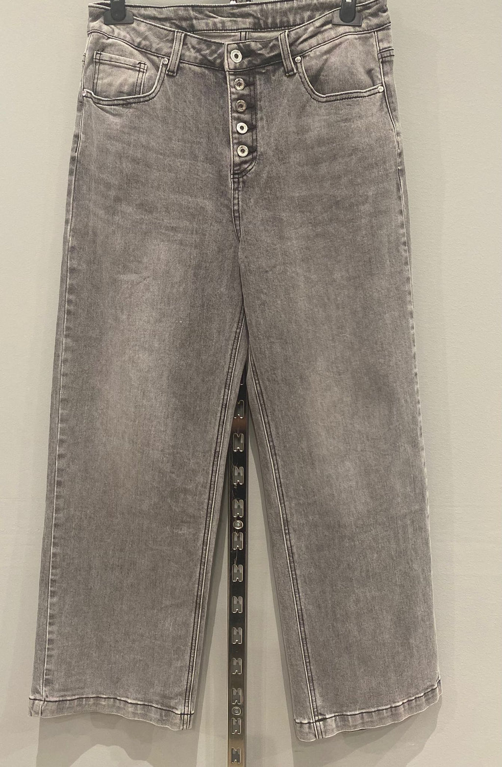 Jeans grigio bottoni