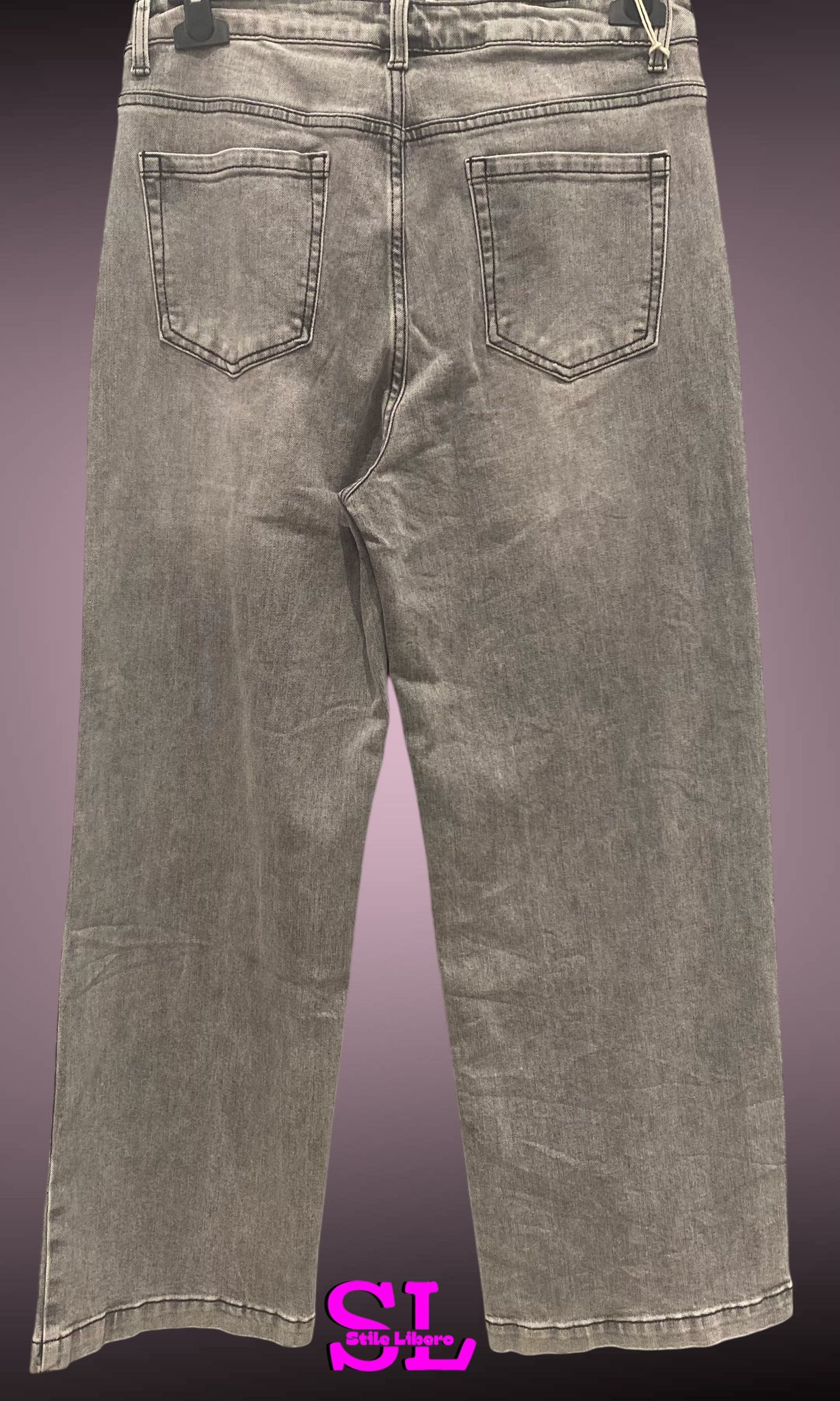 Jeans grigio bottoni